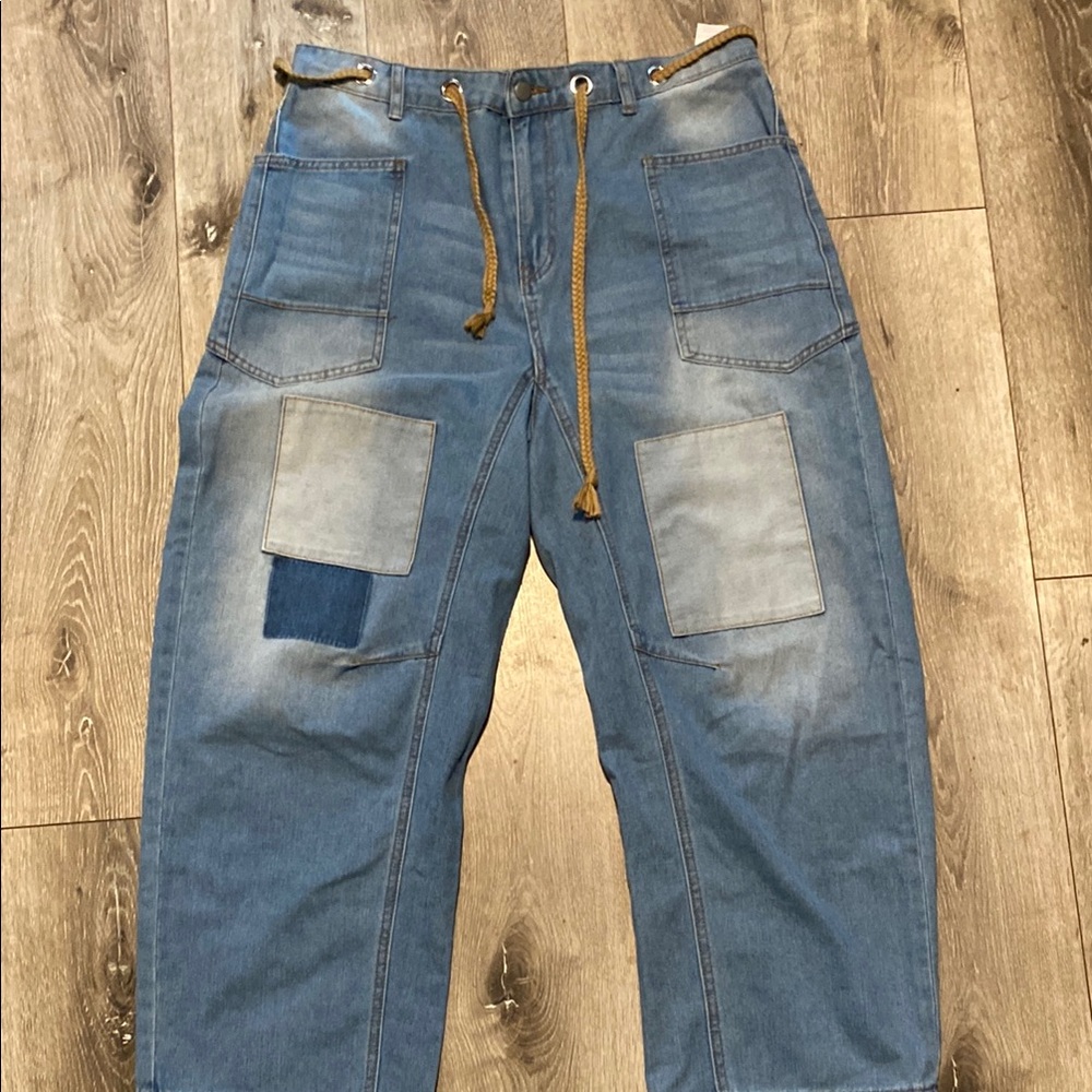 Women’s Blue Patchwork Jeans